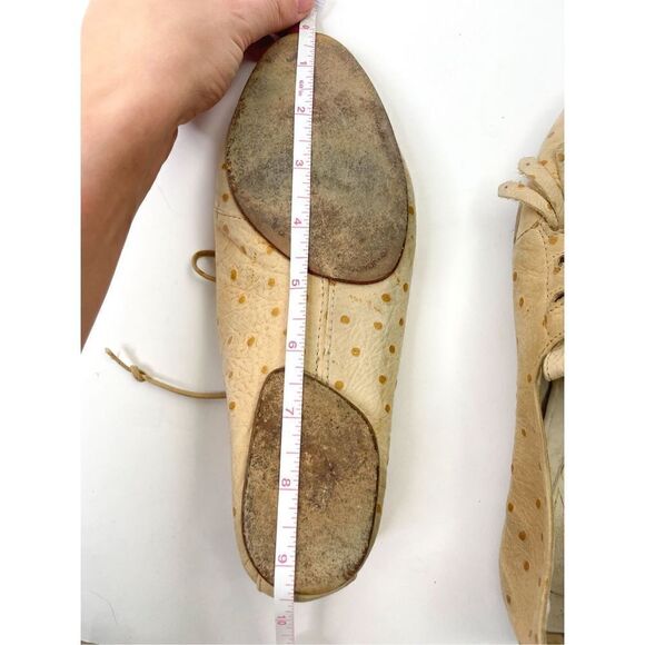 Joan and David Balletcore Leather Lace Up Dot Shoes Size 6 - Picture 8 of 9